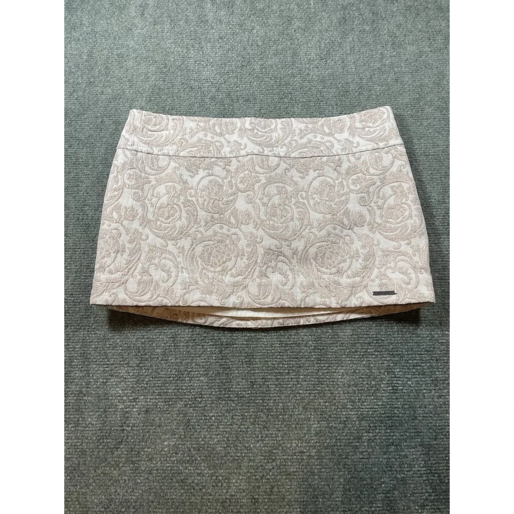 Abercrombie & Fitch Y2K Micro Mini Skirt Metallic Jaquard Vintage Size 0(25)